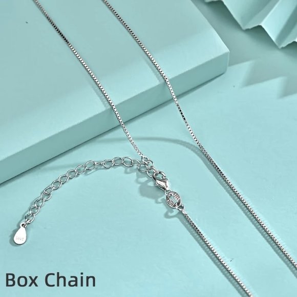 1mm Italy Sterling Silver Box Chain Necklace - Picture 2 of 9